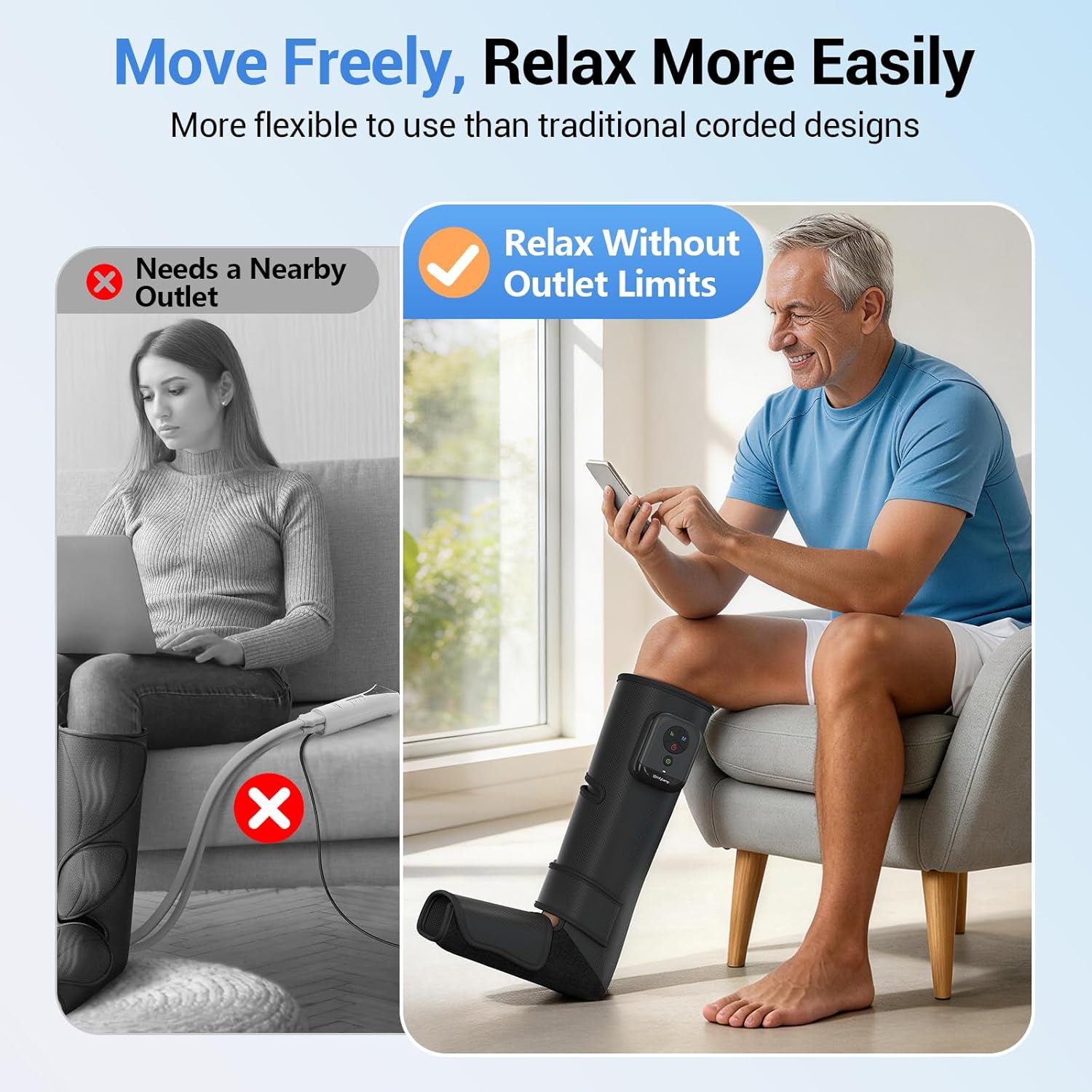 Cordless Air Compression Leg Massager