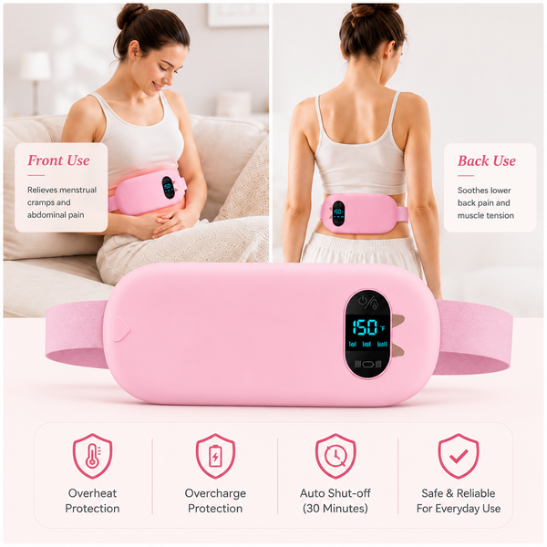 Cordless Portable Heating Pad with Heat & Vibration