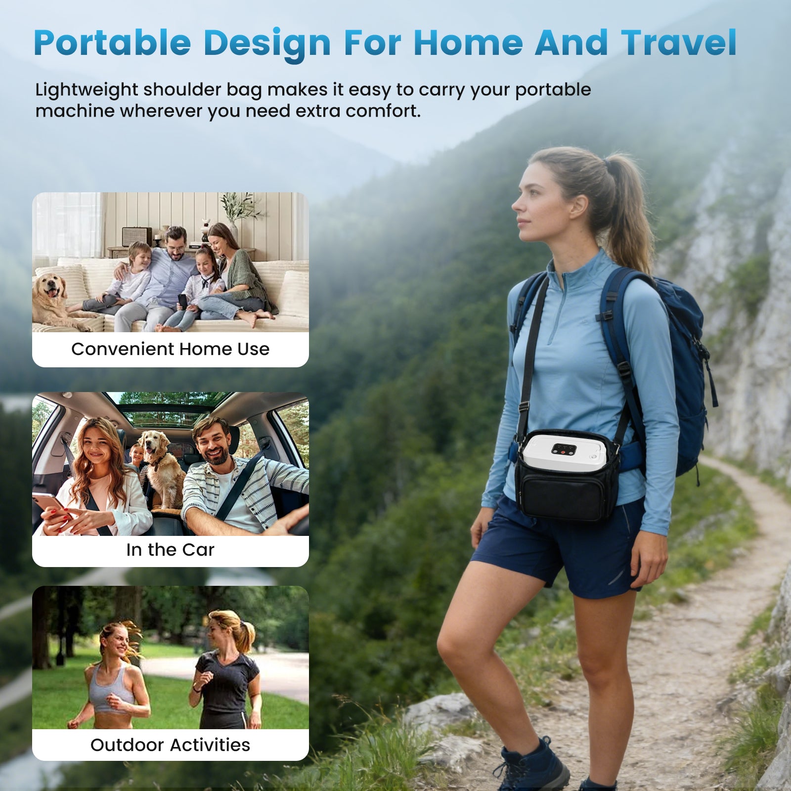 Glowra™ Portable Oxygen Concentrator RS-1 side view